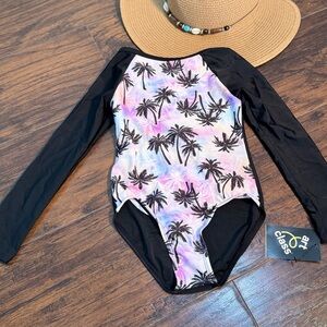 Art Class Black and Pink Rashguard Swimwear